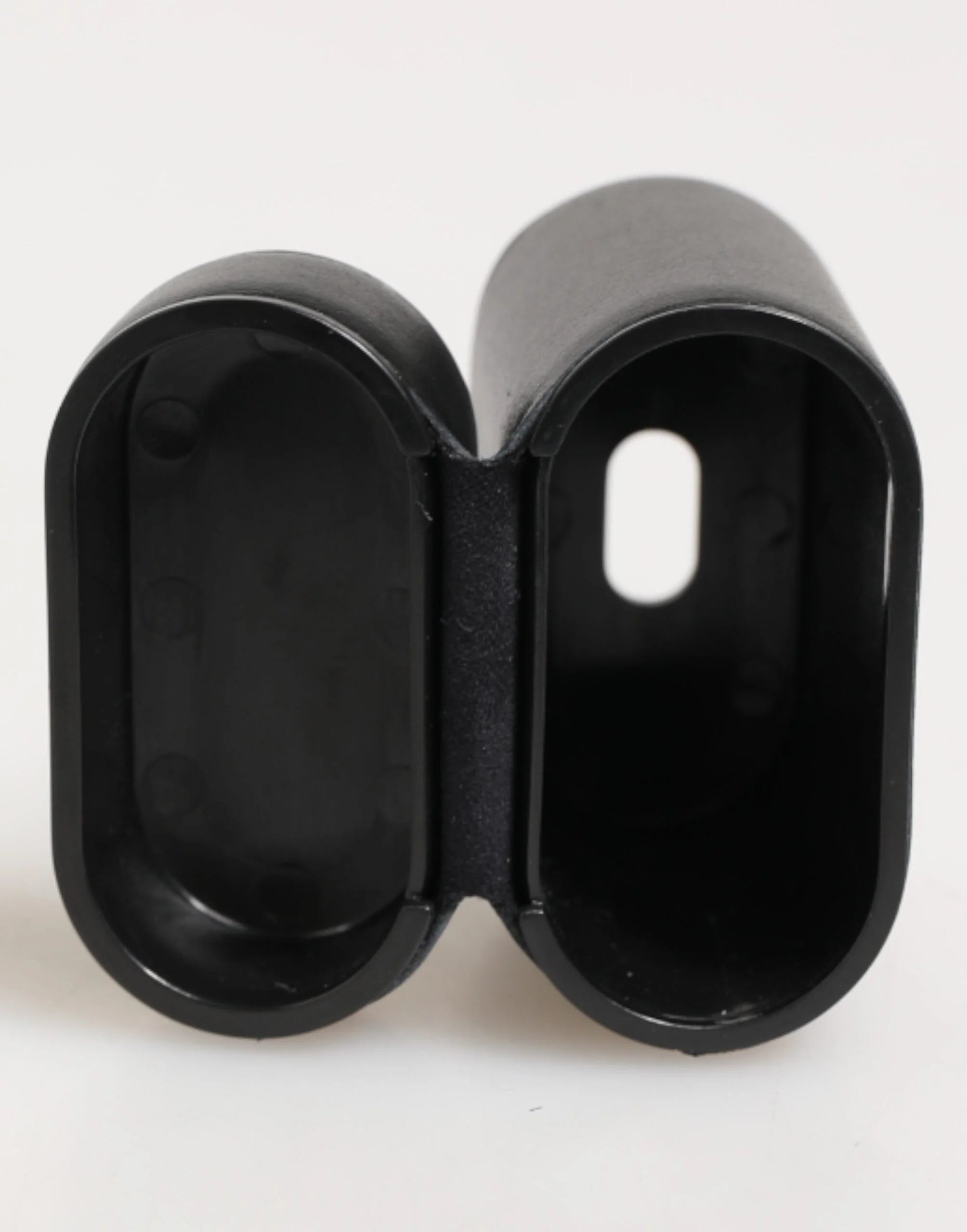 Dolce & Gabbana Black Calfskin Leather Logo Print Flip Holder Airpods Case - Headphone Carrying Cases