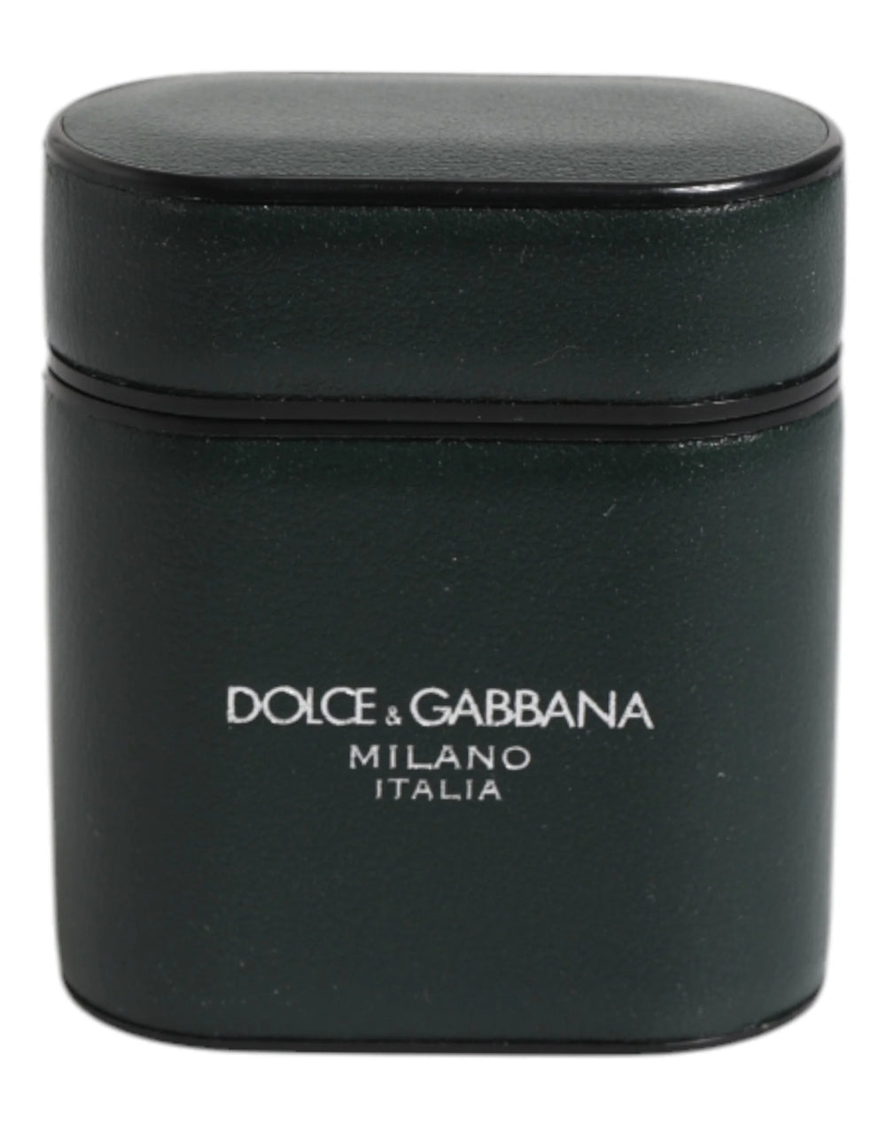 Dolce & Gabbana Black Calfskin Leather Logo Print Flip Holder Airpods Case - Headphone Carrying Cases