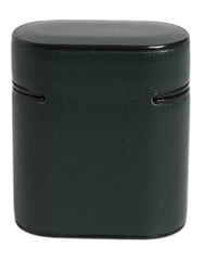 Dolce & Gabbana Black Calfskin Leather Logo Print Flip Holder Airpods Case - Headphone Carrying Cases