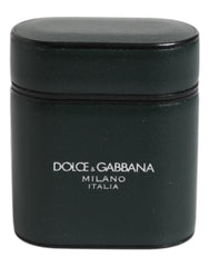 Dolce & Gabbana Black Calfskin Leather Logo Print Flip Holder Airpods Case - Headphone Carrying Cases