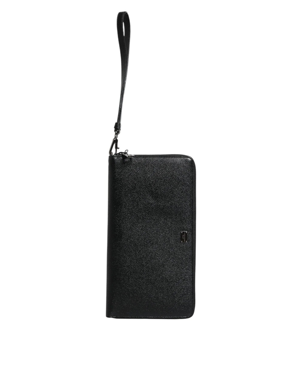 Dolce & Gabbana Black Calfskin Leather Logo Zip Around Continental Wallet - Wallets
