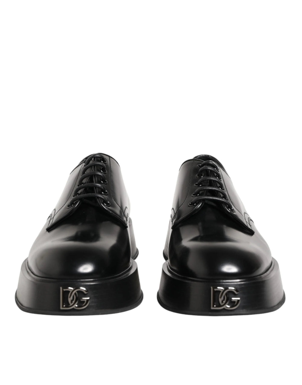 Dolce & Gabbana Black Calfskin Leather Men Derby Dress Shoes - EU42/US9 - Shoes
