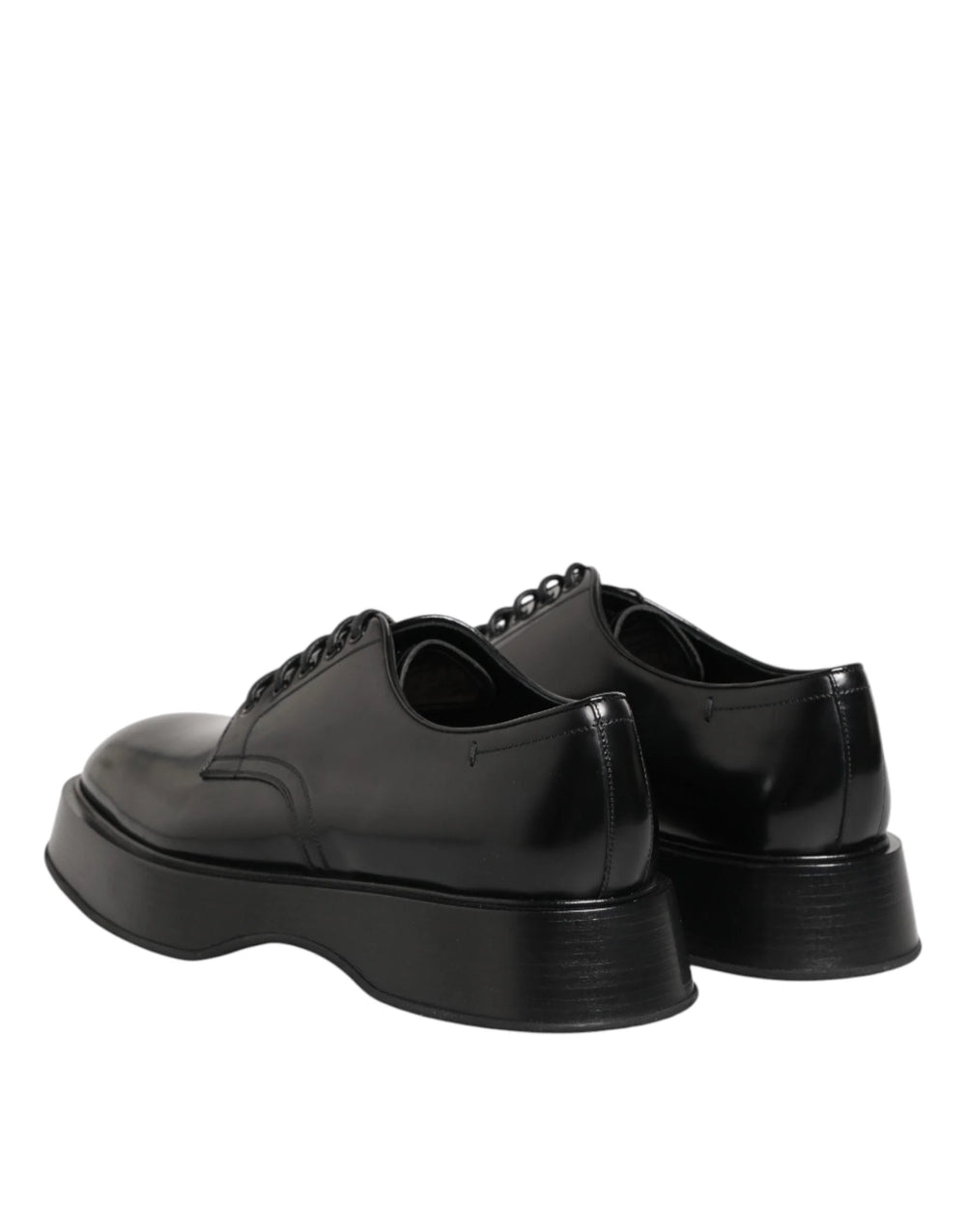 Dolce & Gabbana Black Calfskin Leather Men Derby Dress Shoes - EU42/US9 - Shoes