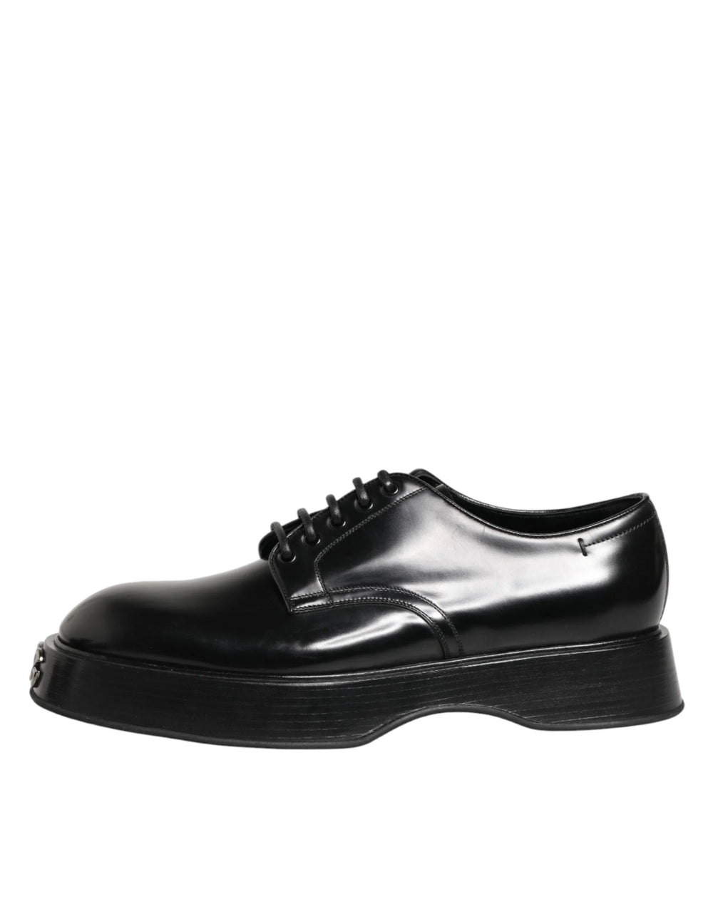 Dolce & Gabbana Black Calfskin Leather Men Derby Dress Shoes - EU42/US9 - Shoes