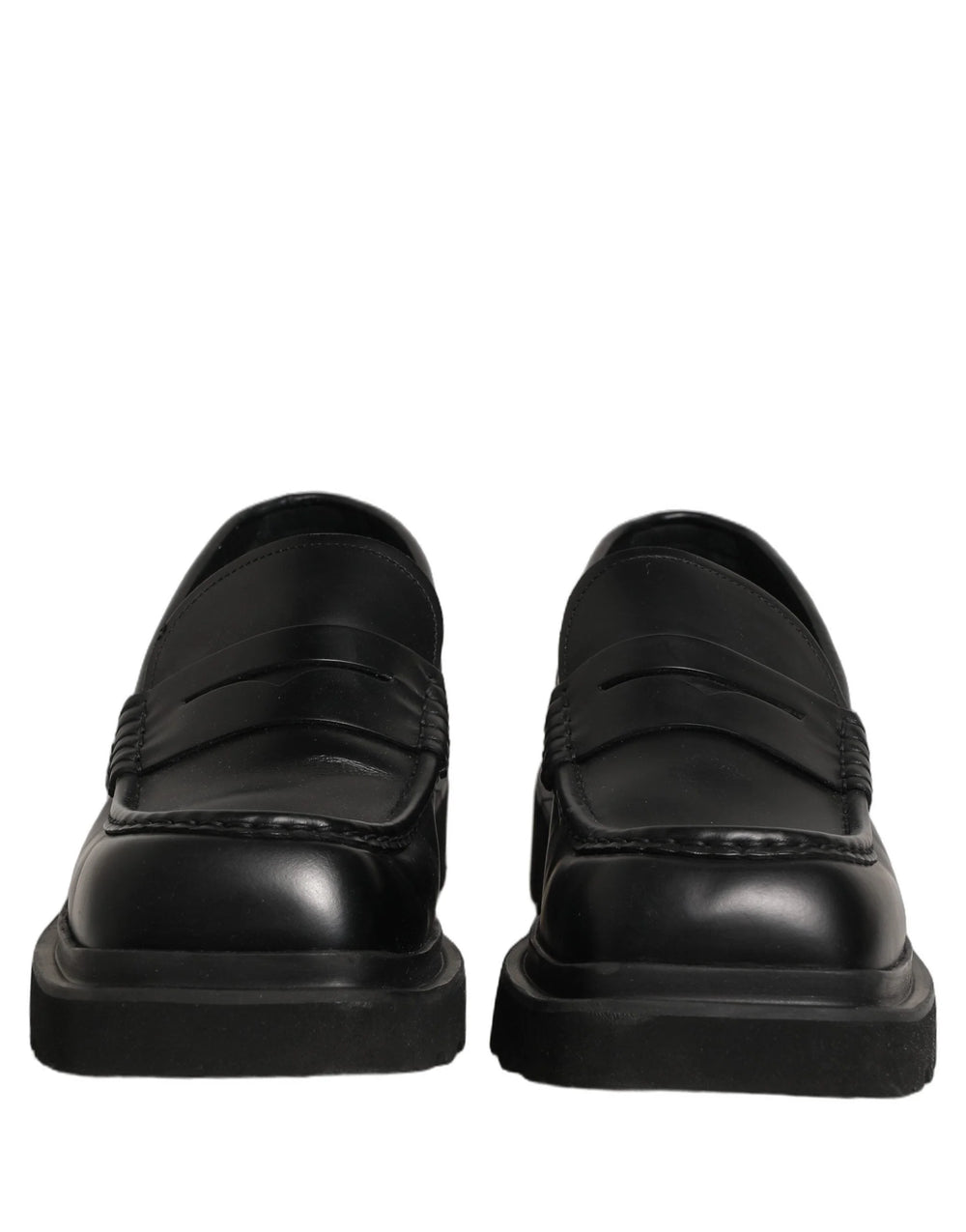 Dolce & Gabbana Black Calfskin Leather Men Dress Loafer Shoes - EU45/US12