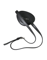 Dolce & Gabbana Black Calfskin Leather Metal DG Logo Eye Patch - Fashion Face Masks