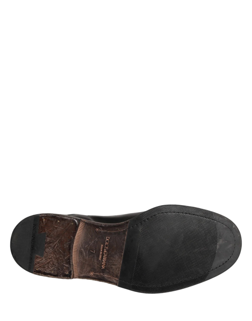 Dolce & Gabbana Black Calfskin Leather Oxford Dress Shoes