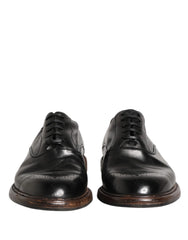 Dolce & Gabbana Black Calfskin Leather Oxford Dress Shoes