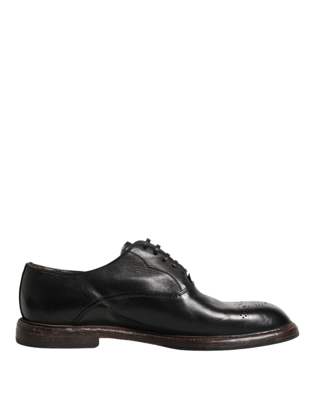 Dolce & Gabbana Black Calfskin Leather Oxford Dress Shoes