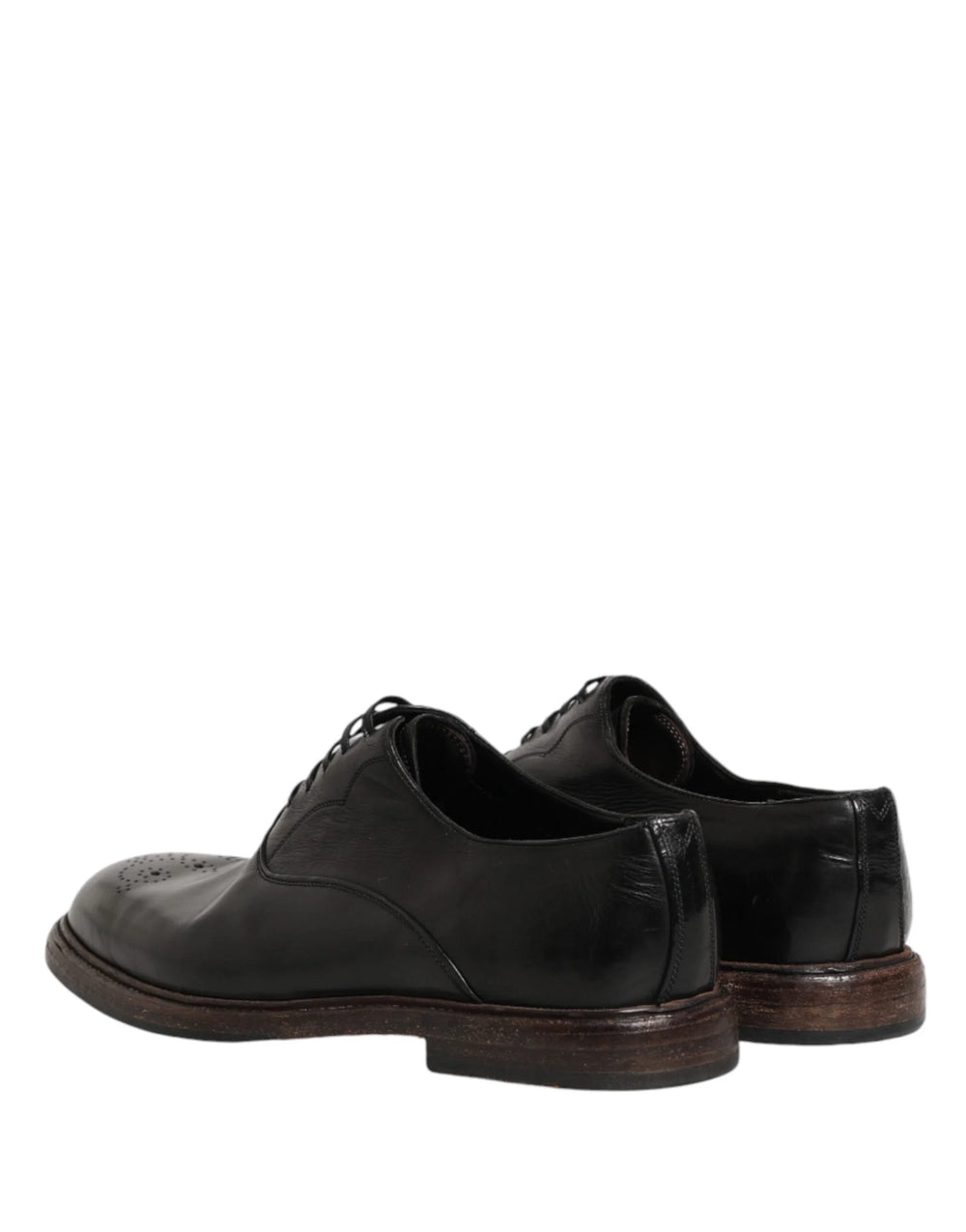 Dolce & Gabbana Black Calfskin Leather Oxford Dress Shoes