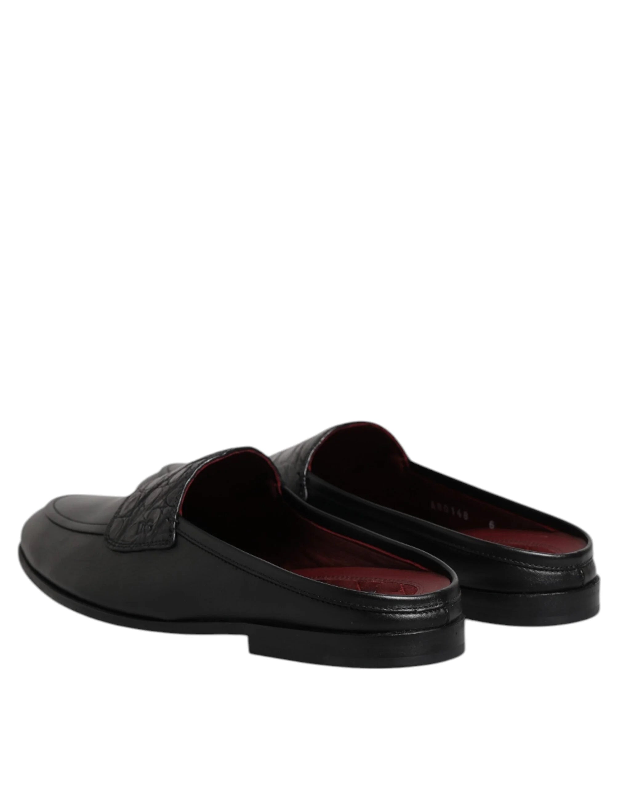 Dolce & Gabbana Black Calfskin Leather Slip On Loafers Shoes - EU40/US7