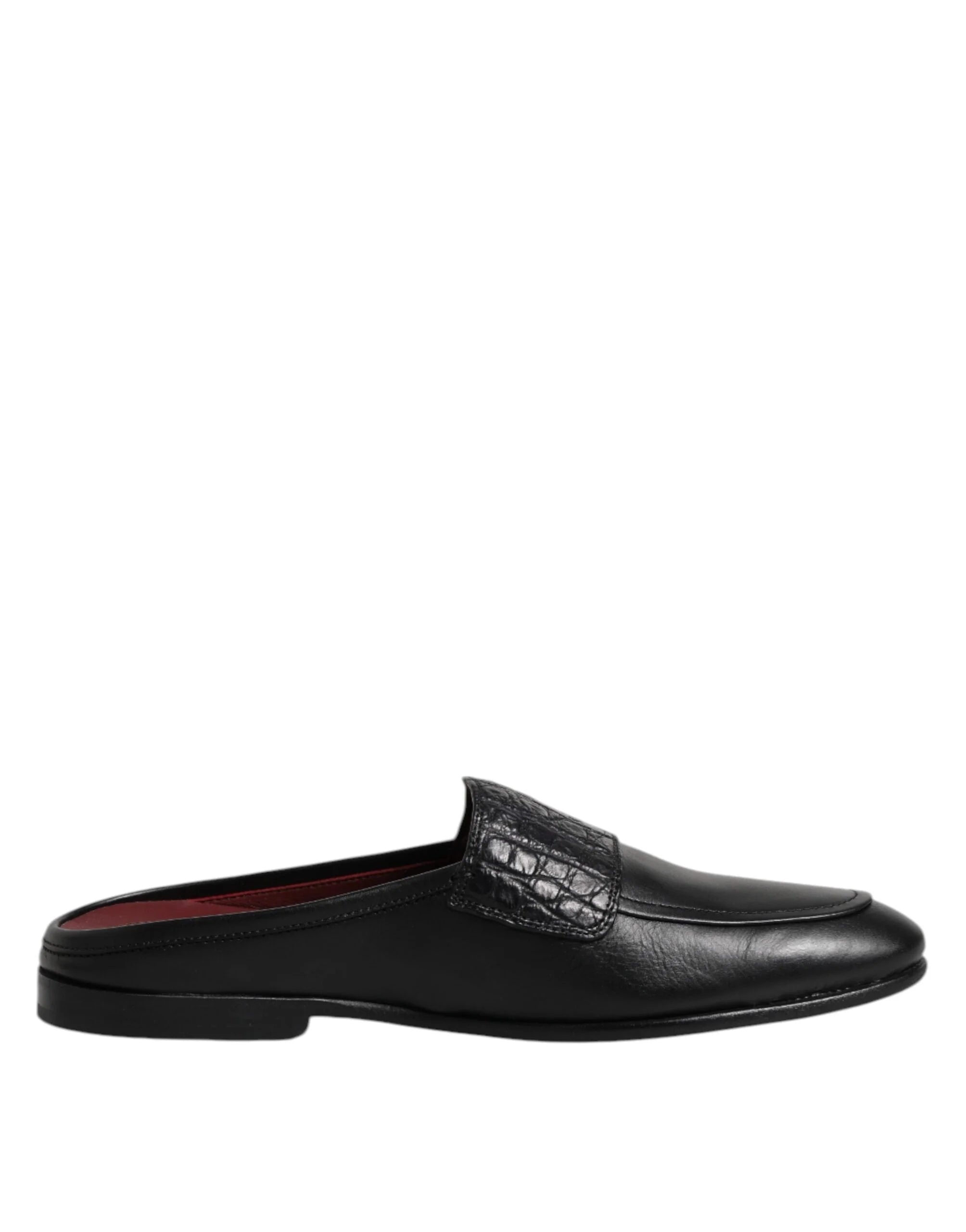 Dolce & Gabbana Black Calfskin Leather Slip On Loafers Shoes - EU40/US7