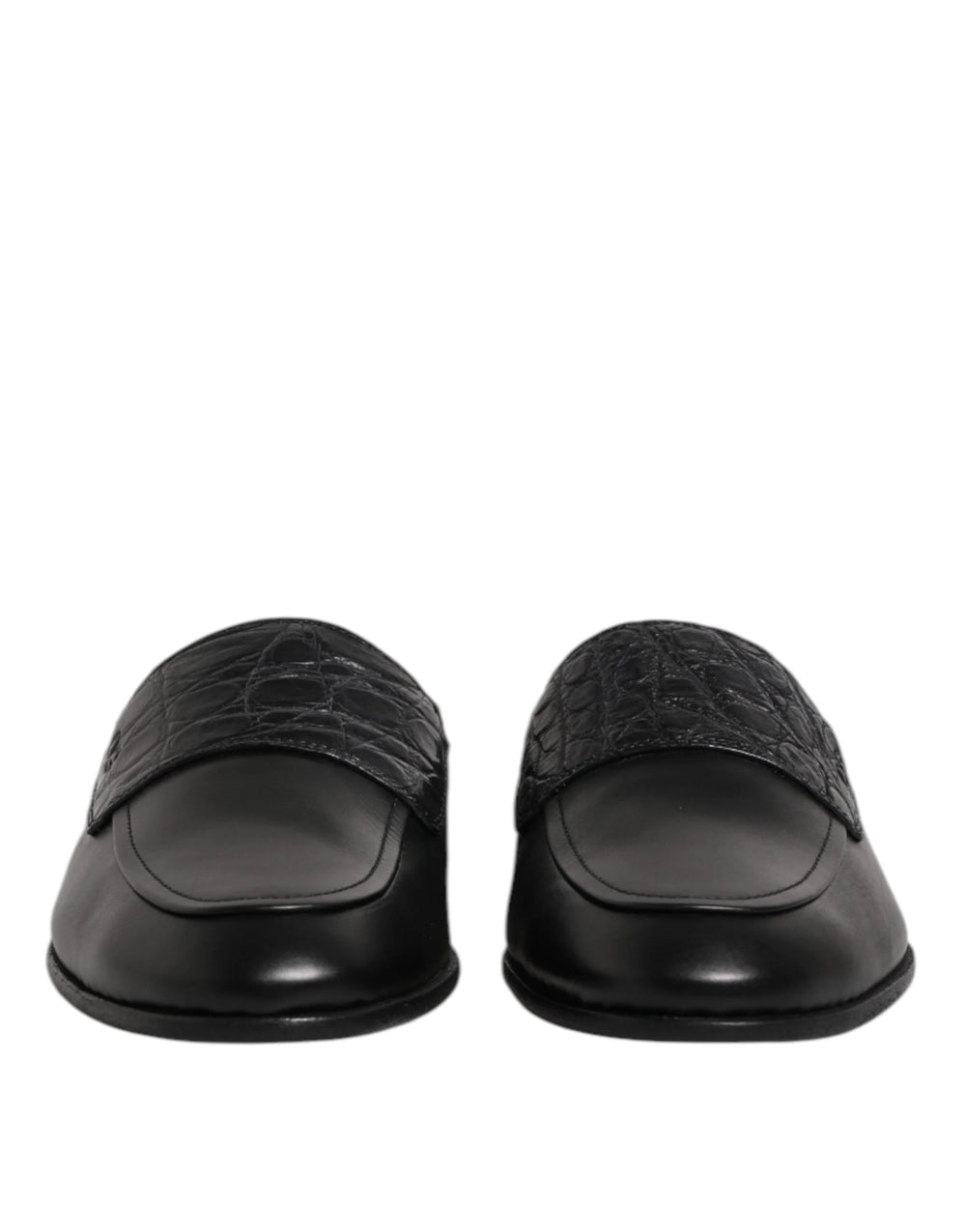 Dolce & Gabbana Black Calfskin Leather Slip On Loafers Shoes - EU40/US7