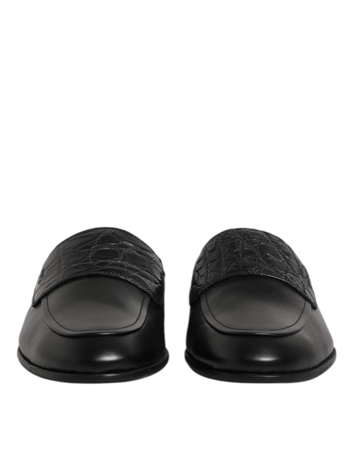 Dolce & Gabbana Black Calfskin Leather Slip On Loafers Shoes - EU40/US7