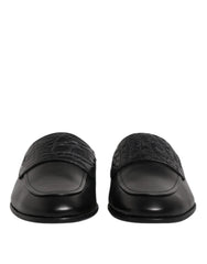 Dolce & Gabbana Black Calfskin Leather Slip On Loafers Shoes - EU40/US7