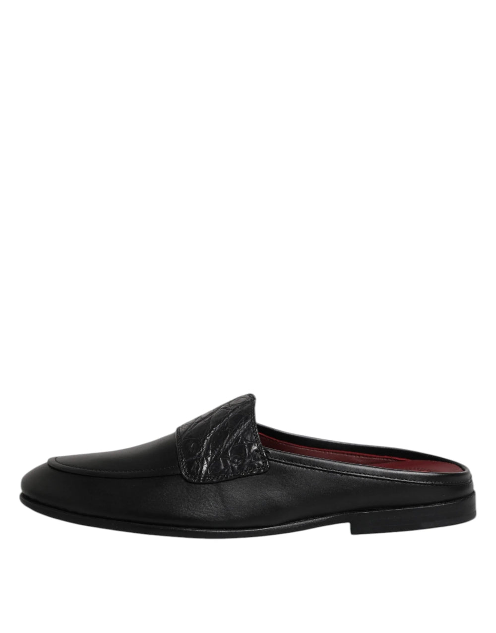 Dolce & Gabbana Black Calfskin Leather Slip On Loafers Shoes - EU40/US7