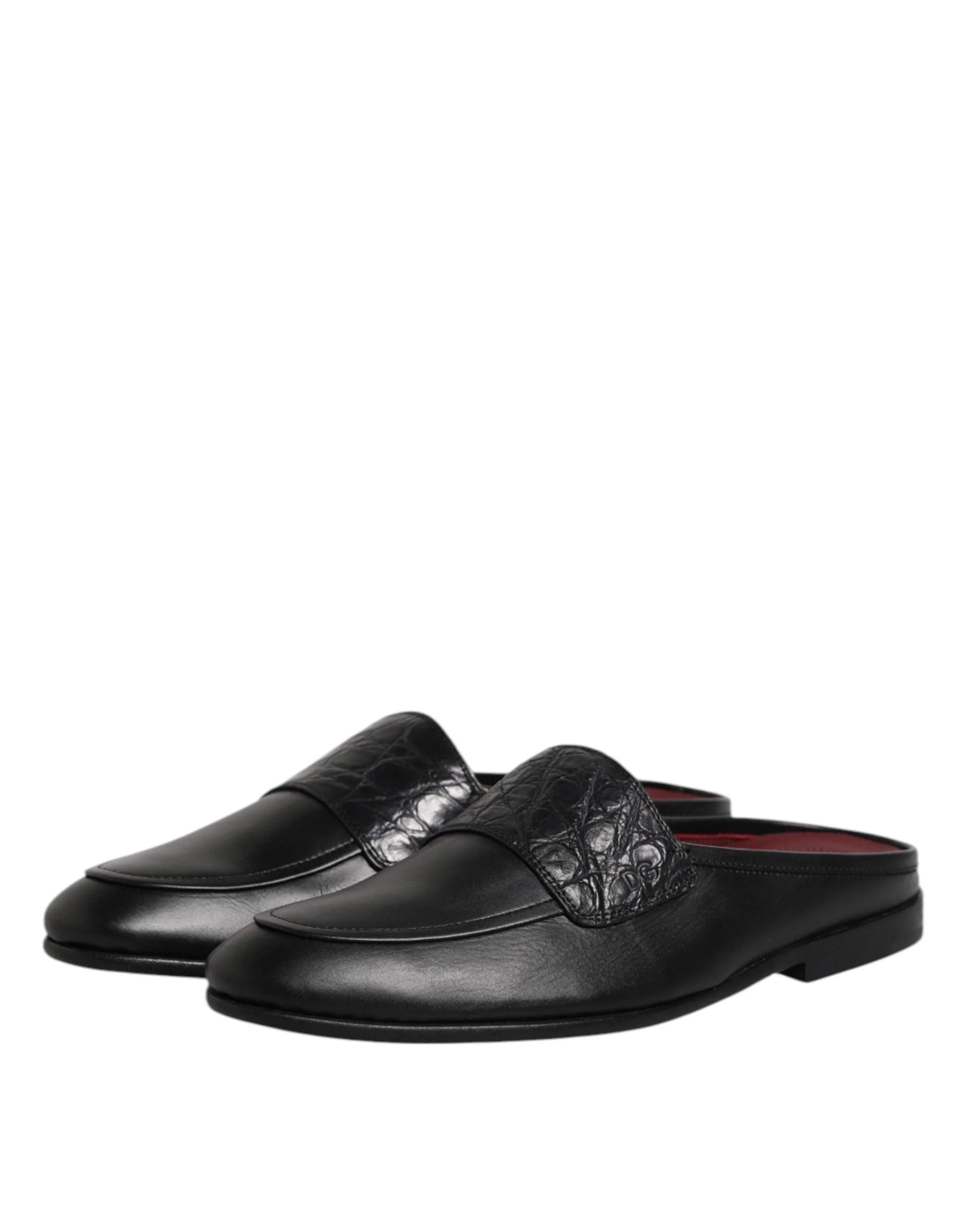 Dolce & Gabbana Black Calfskin Leather Slip On Loafers Shoes - EU40/US7