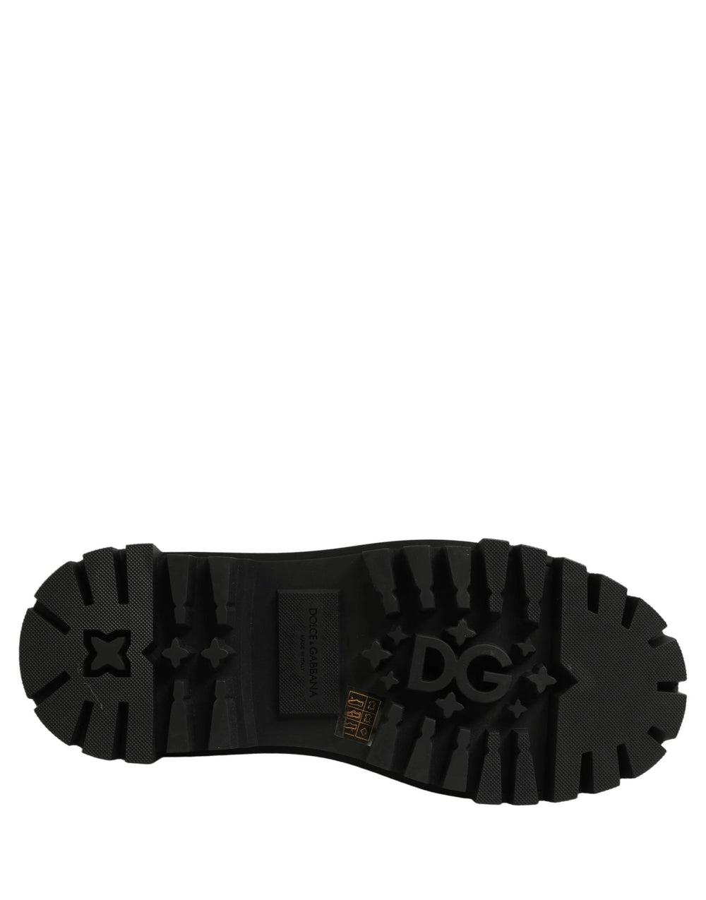 Dolce & Gabbana Black Calfskin Leather Trekking Derby Shoes