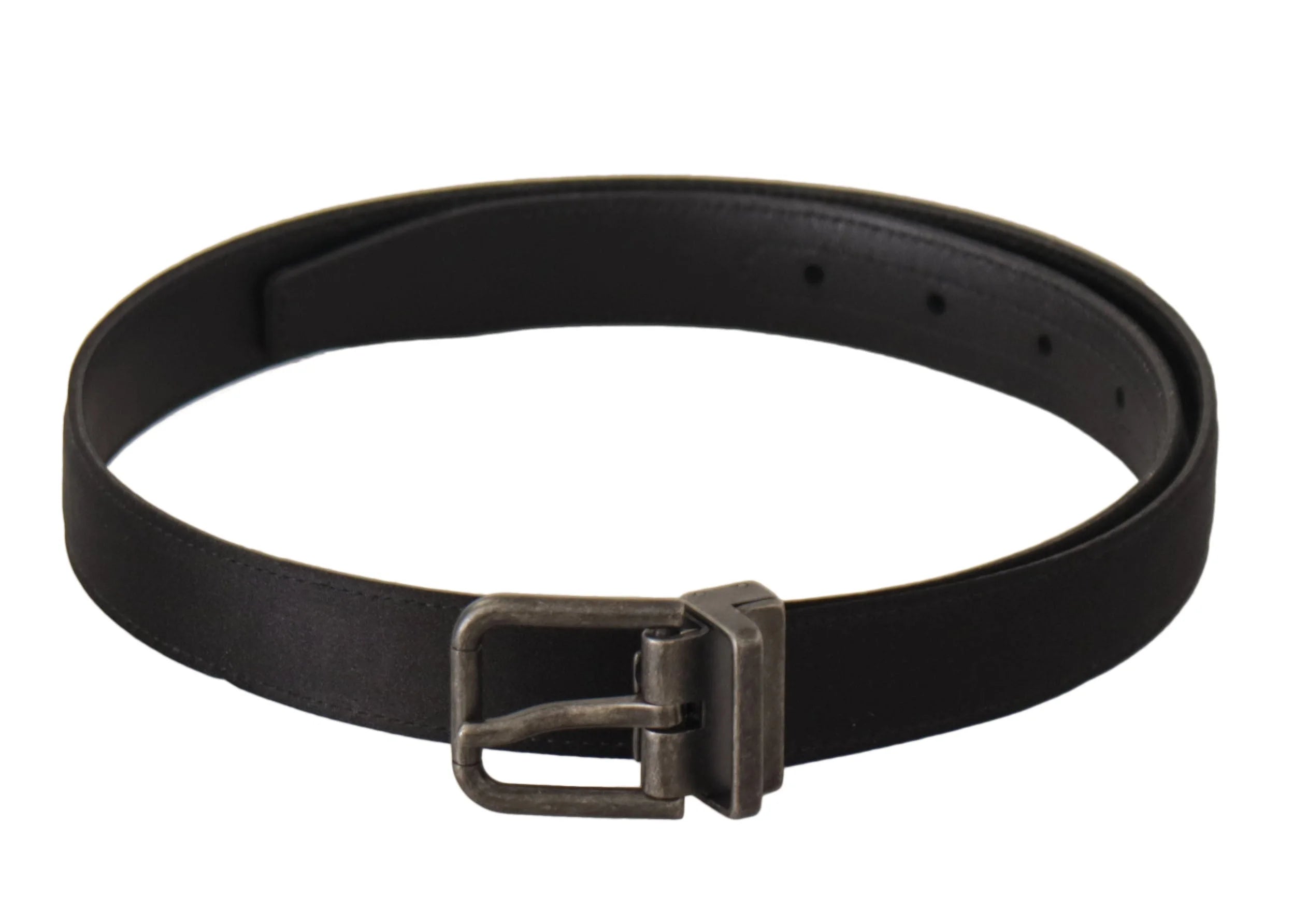 Dolce & Gabbana Black Calfskin Leather Vintage Metal Buckle Belt - 75 cm / 29,5 Inches - Belts