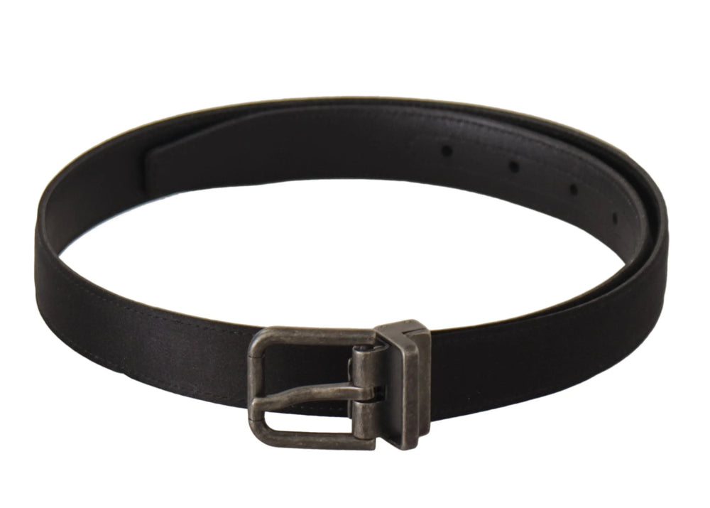 Dolce & Gabbana Black Calfskin Leather Vintage Metal Buckle Belt - 75 cm / 29,5 Inches - Belts