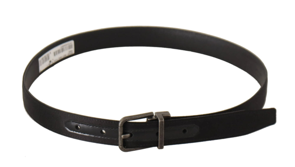 Dolce & Gabbana Black Calfskin Leather Vintage Metal Buckle Belt - 75 cm / 29,5 Inches - Belts