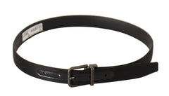 Dolce & Gabbana Black Calfskin Leather Vintage Metal Buckle Belt - 75 cm / 29,5 Inches - Belts