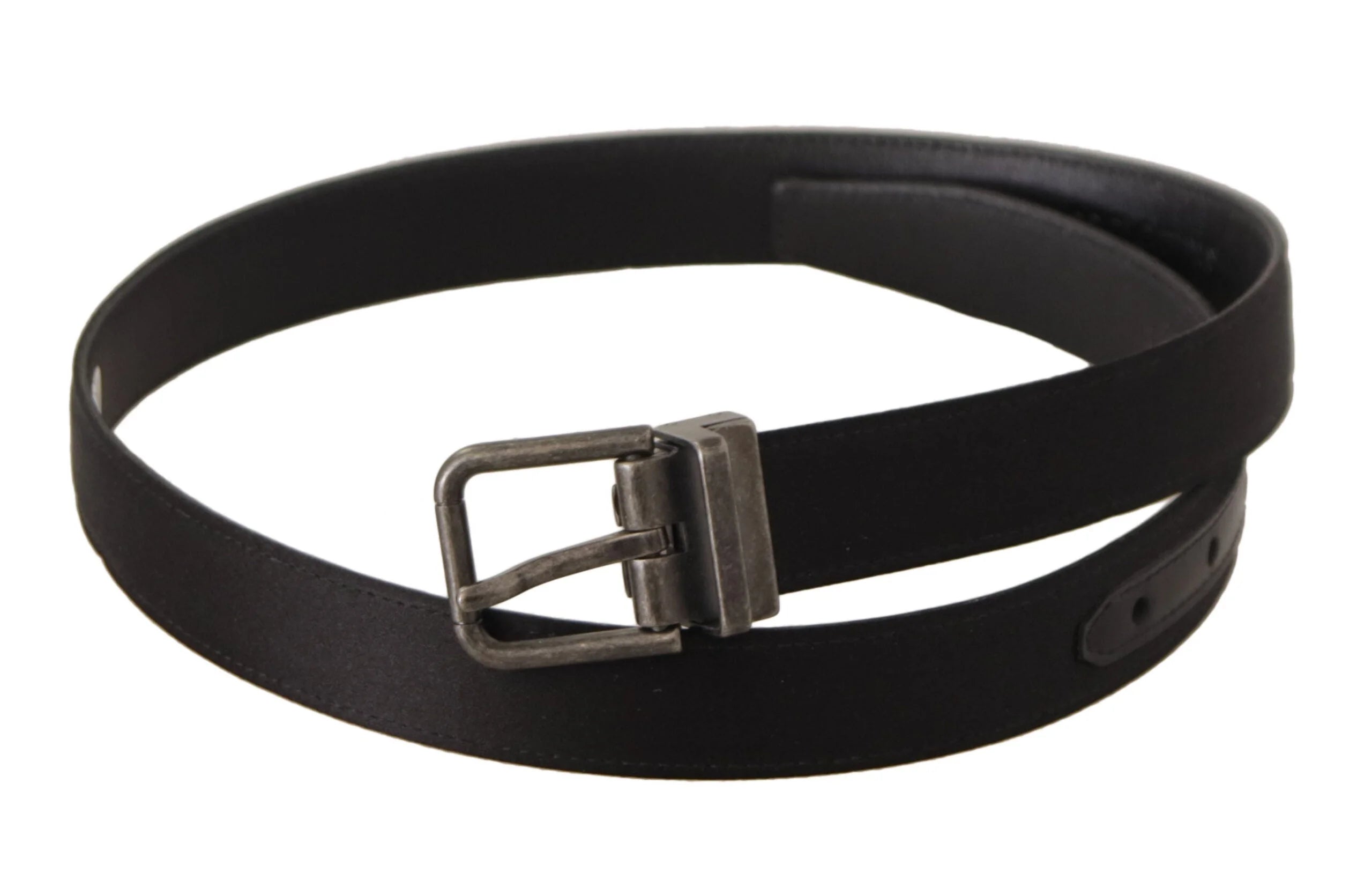 Dolce & Gabbana Black Calfskin Leather Vintage Metal Buckle Belt - 75 cm / 29,5 Inches - Belts