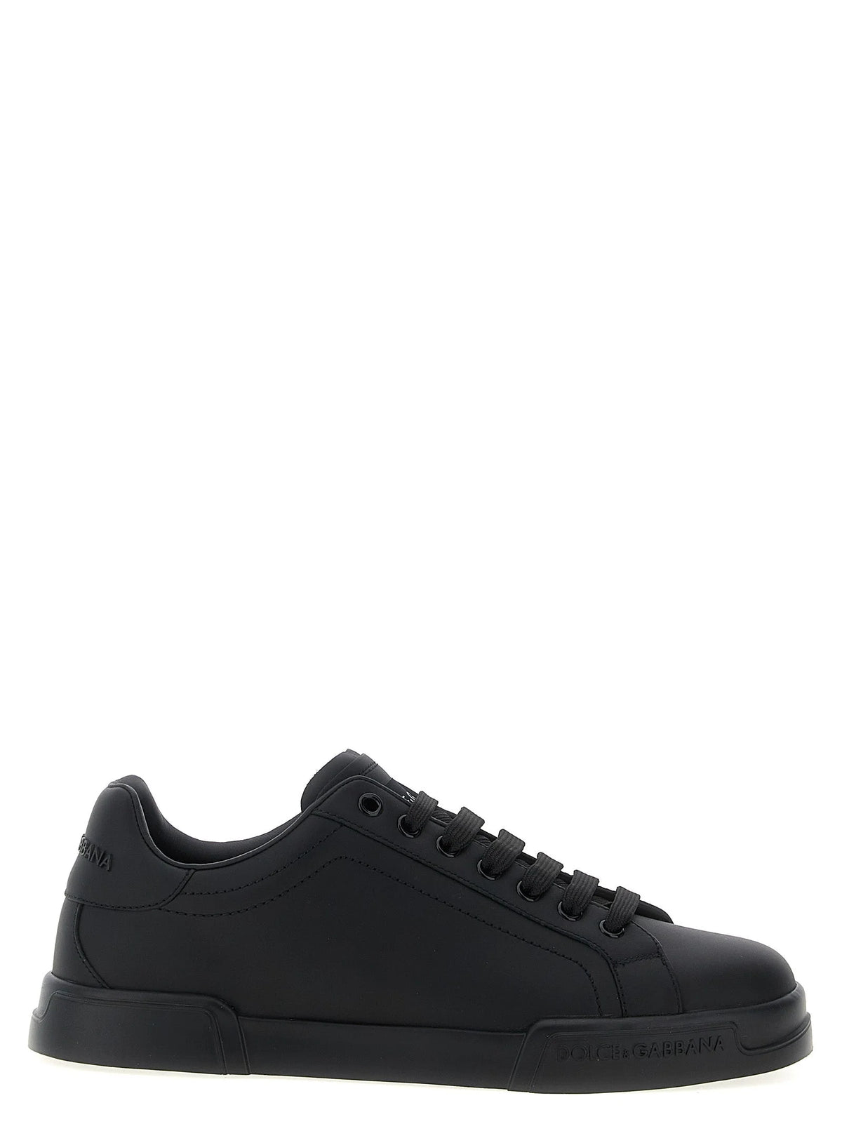 Dolce & Gabbana Black Calfskin Low Top Sneakers