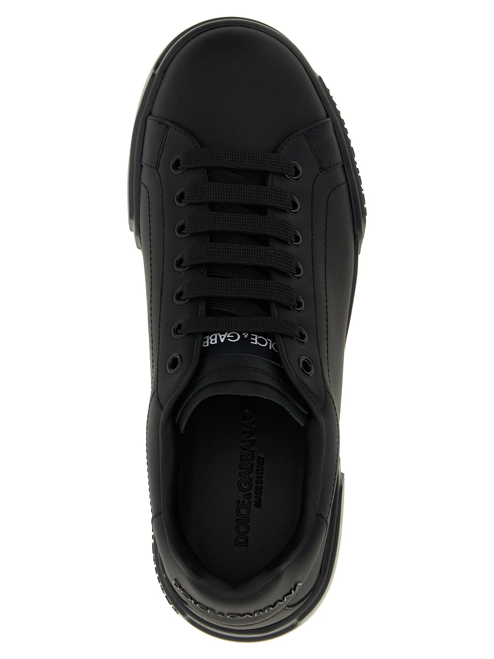 Dolce & Gabbana Black Calfskin Low Top Sneakers