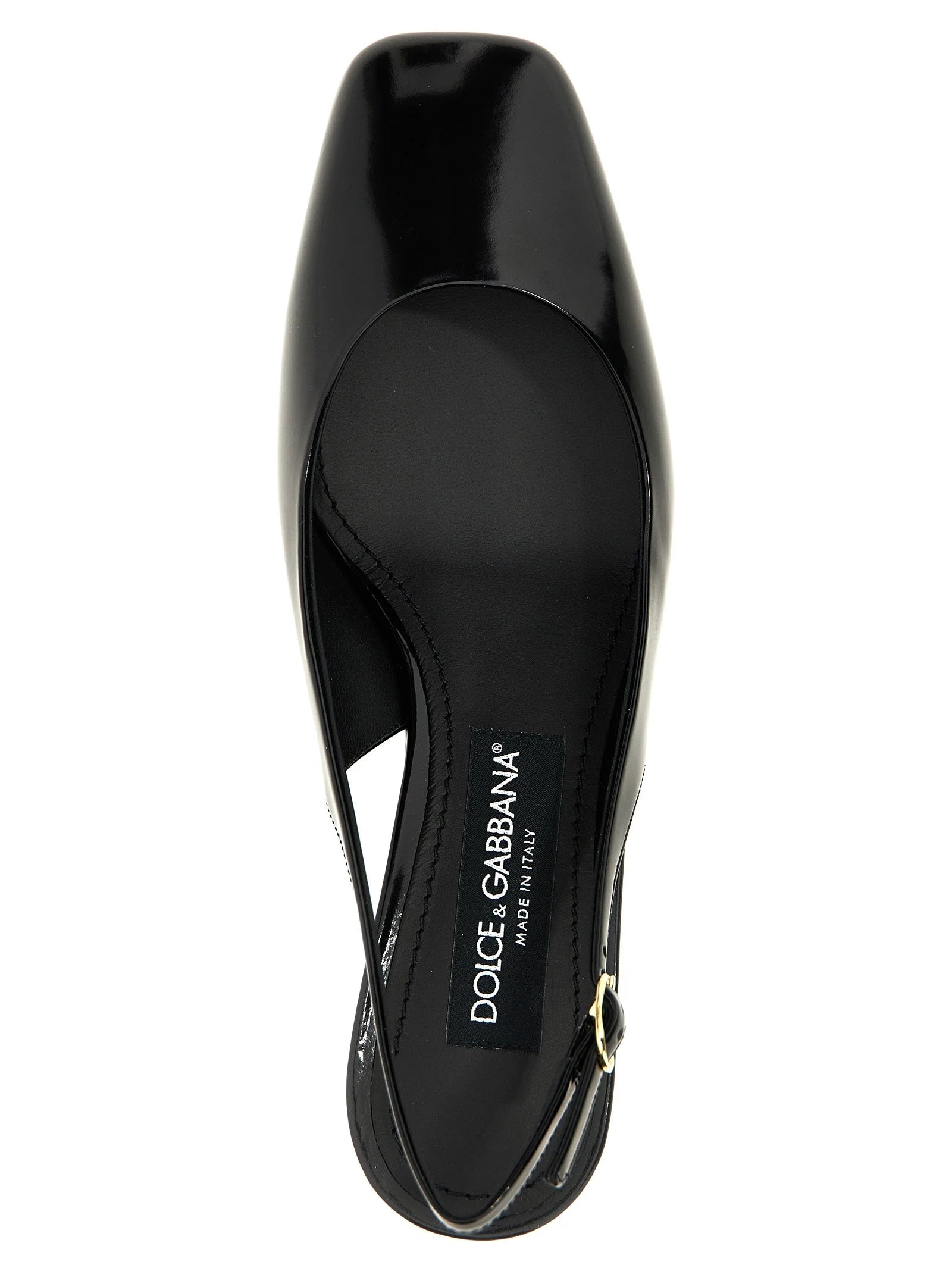 Dolce & Gabbana Black Calfskin Mid Heel Pumps