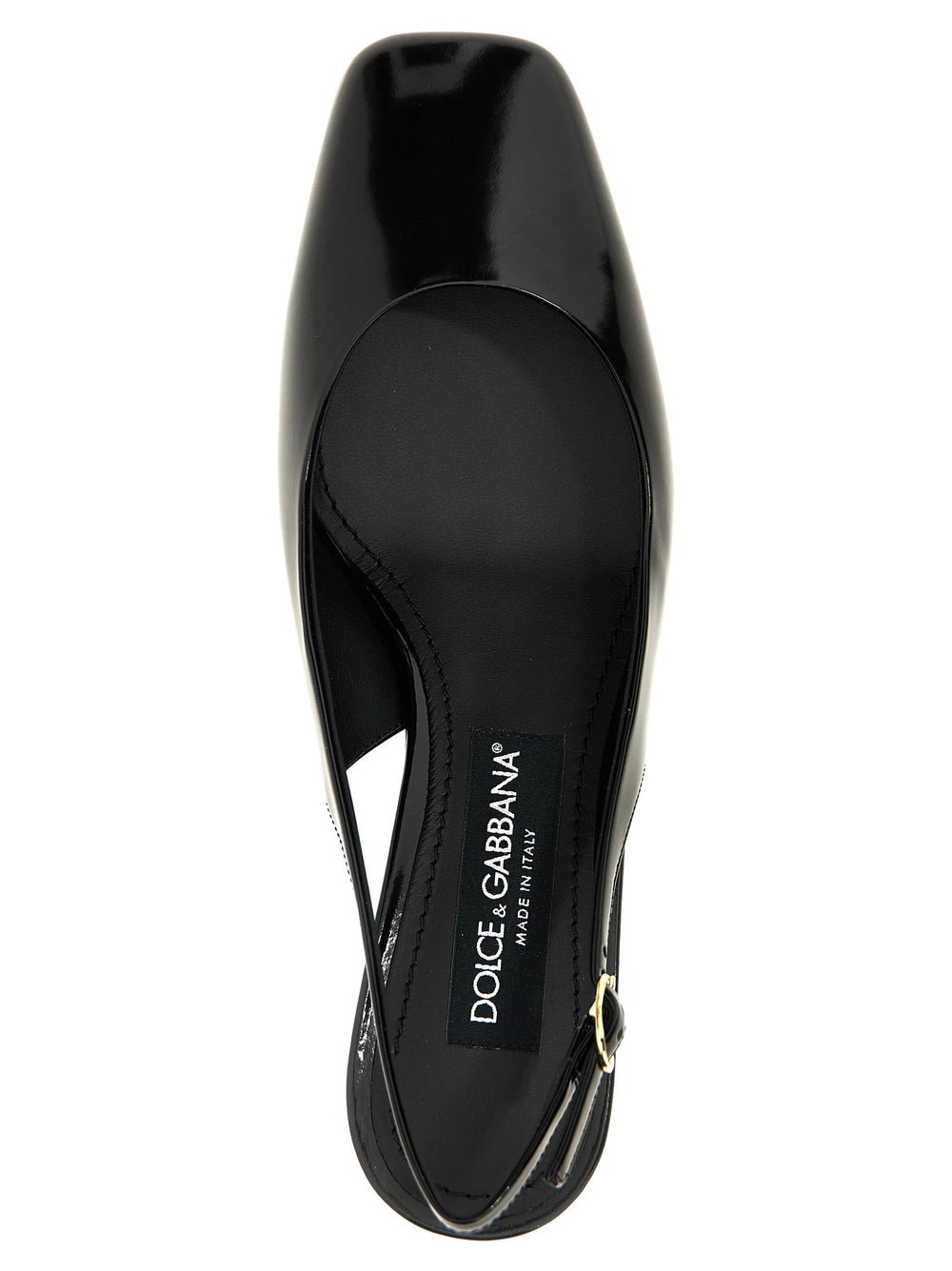 Dolce & Gabbana Black Calfskin Mid Heel Pumps