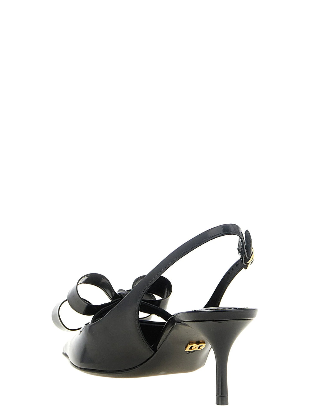 Dolce & Gabbana Black Calfskin Mid Heel Pumps
