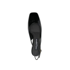 Dolce & Gabbana Black Calfskin Mid Heel Pumps