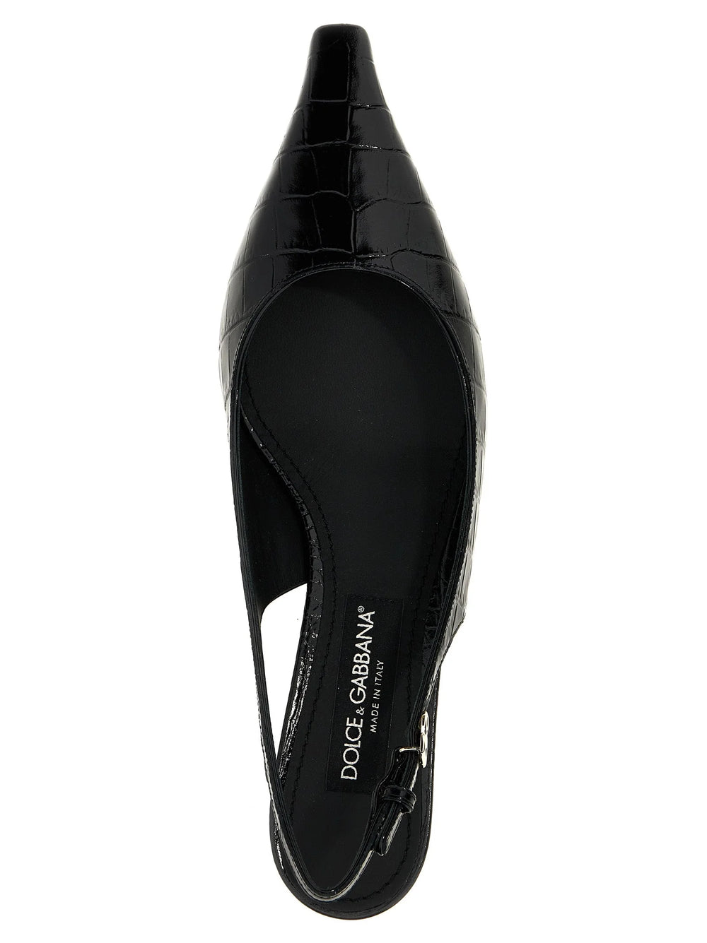 Dolce & Gabbana Black Calfskin Mid Heel Pumps