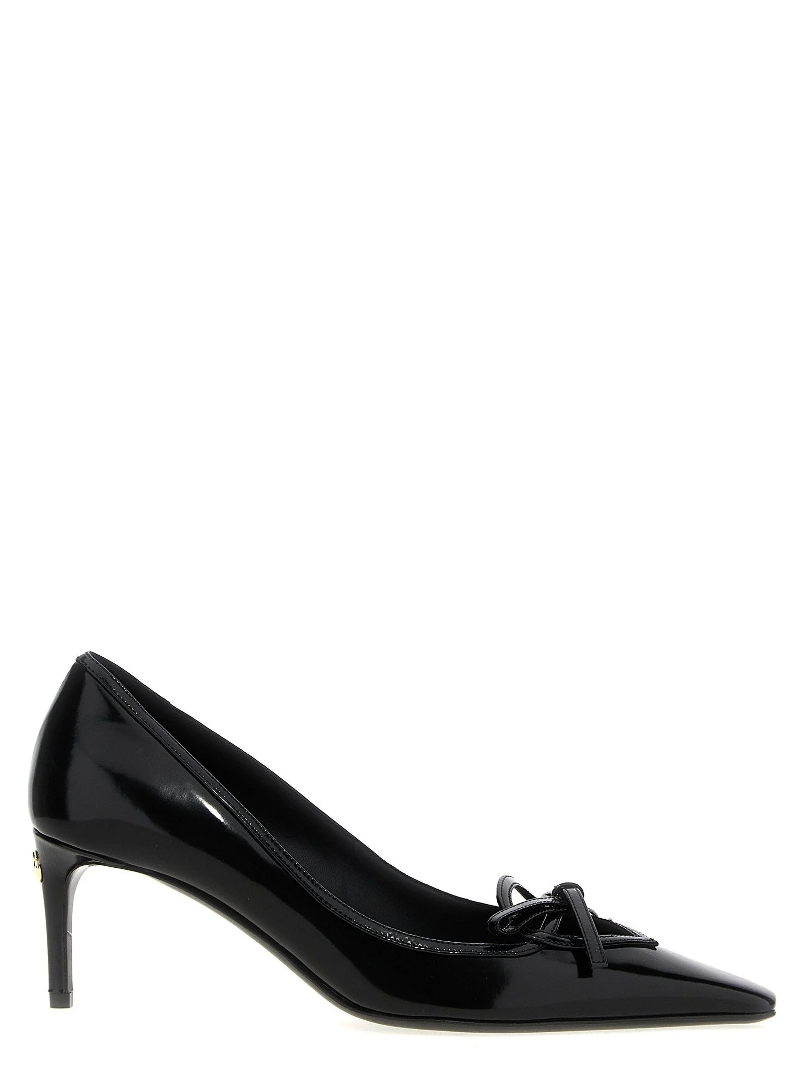 Dolce & Gabbana Black Calfskin Mid Heel Pumps - EU37/US7