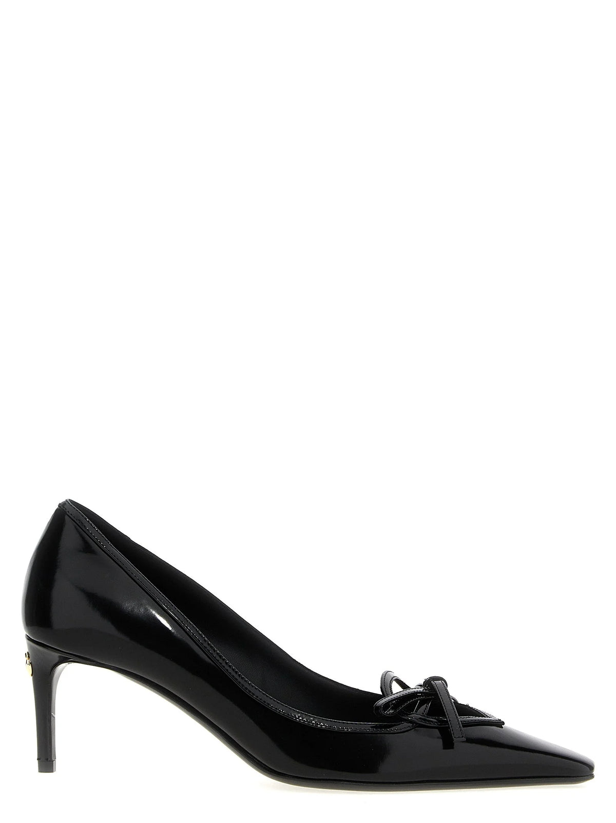 Dolce & Gabbana Black Calfskin Mid Heel Pumps - EU37/US7