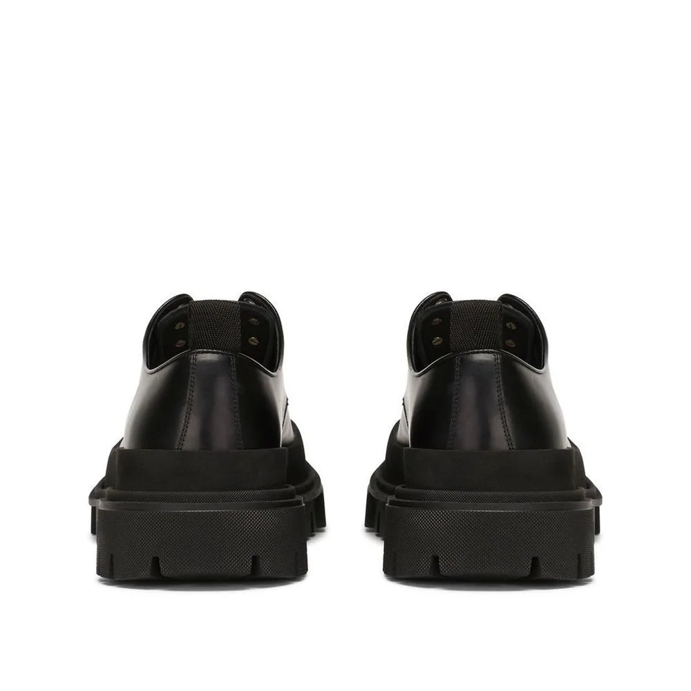 Dolce & Gabbana Black Calfskin Oxfords And Derbies - EU40.5/US7.5