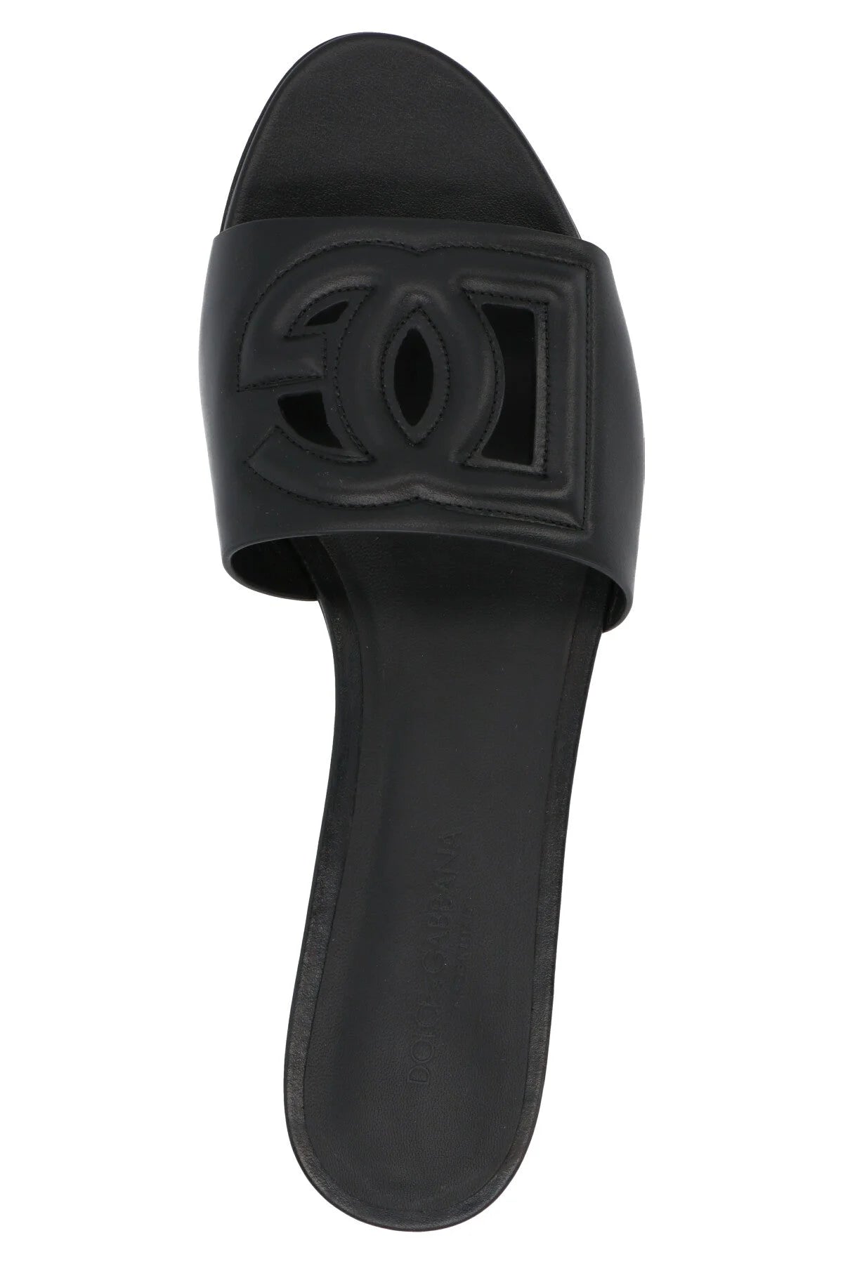 Dolce & Gabbana Black Calfskin Slides