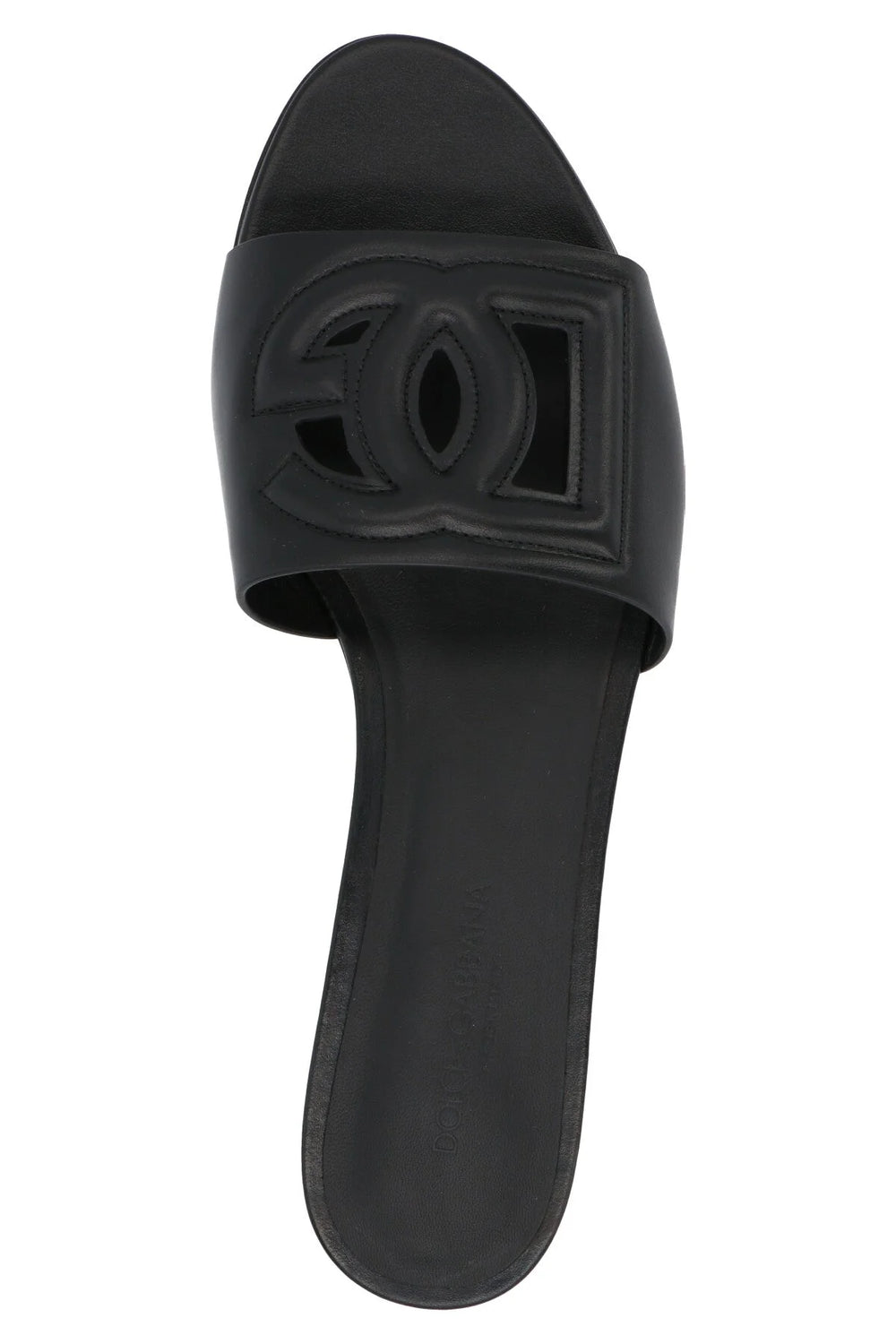 Dolce & Gabbana Black Calfskin Slides