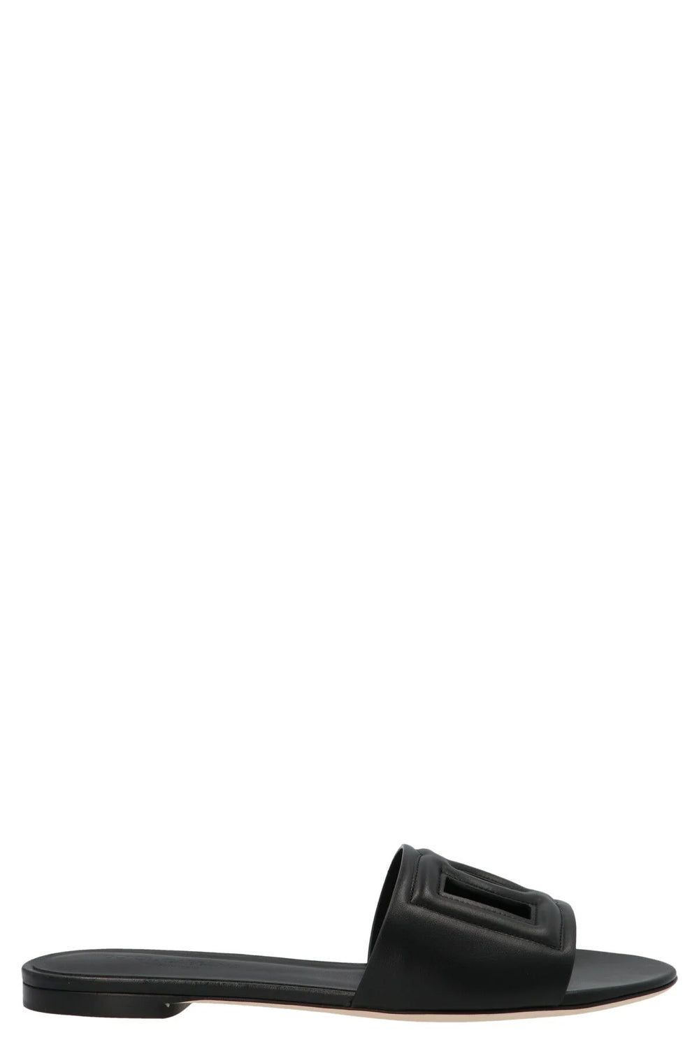Dolce & Gabbana Black Calfskin Slides