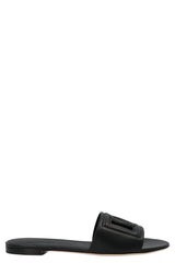 Dolce & Gabbana Black Calfskin Slides