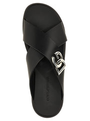 Dolce & Gabbana Black Calfskin Slides - EU 40 | US 7