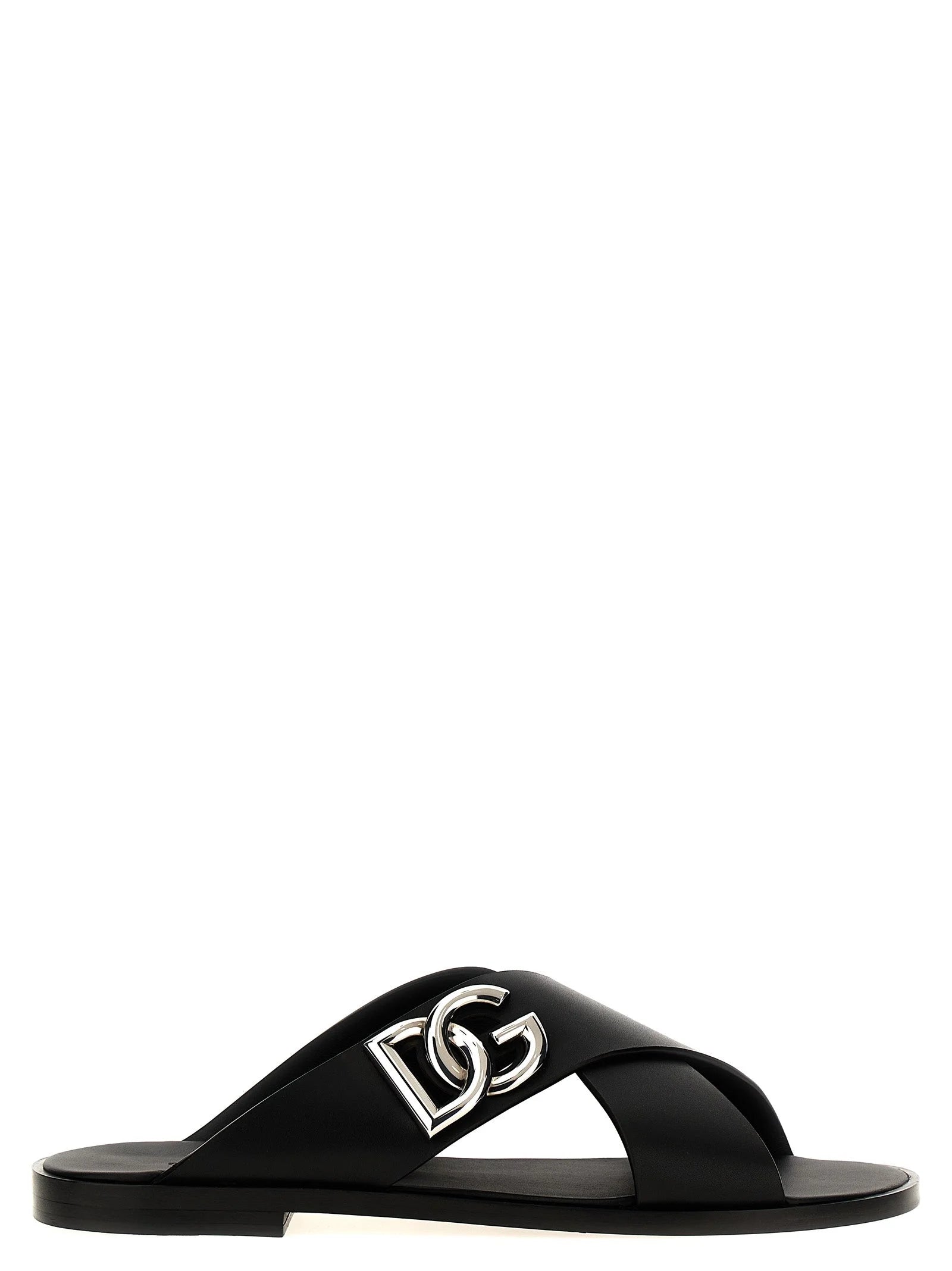 Dolce & Gabbana Black Calfskin Slides - EU 40 | US 7
