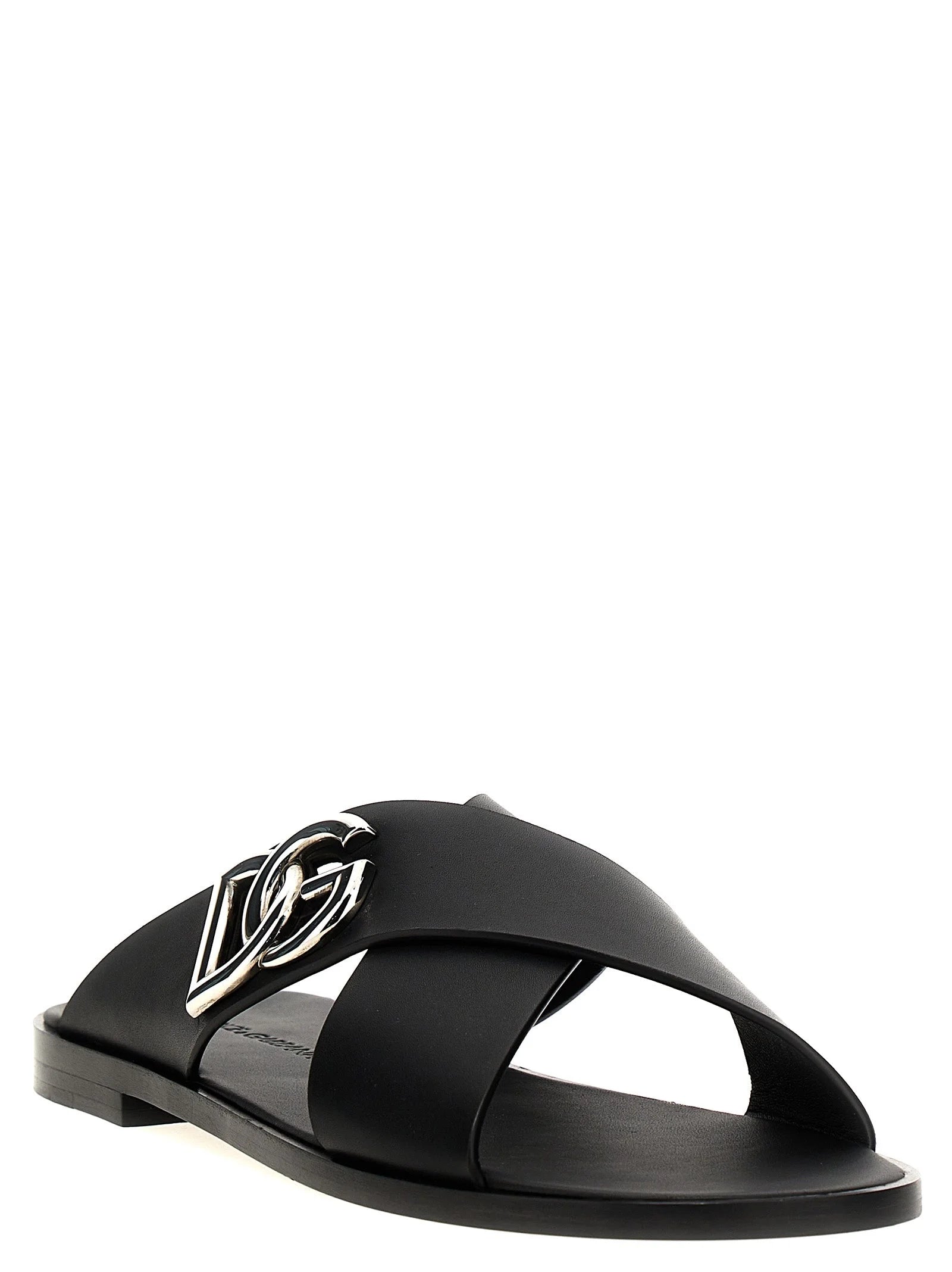 Dolce & Gabbana Black Calfskin Slides - EU 40 | US 7