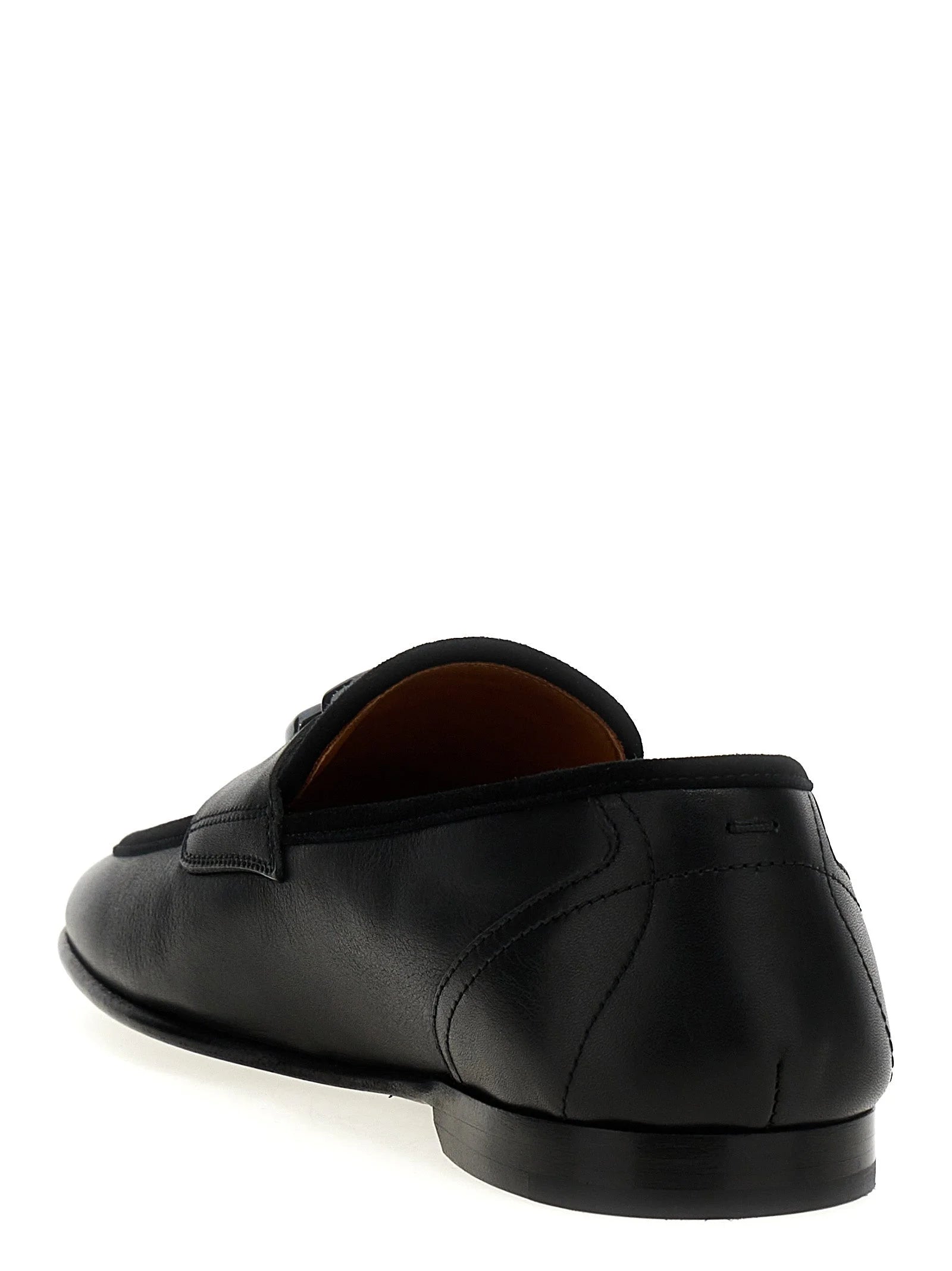 Dolce & Gabbana Black Calfskin Slip-On Loafers