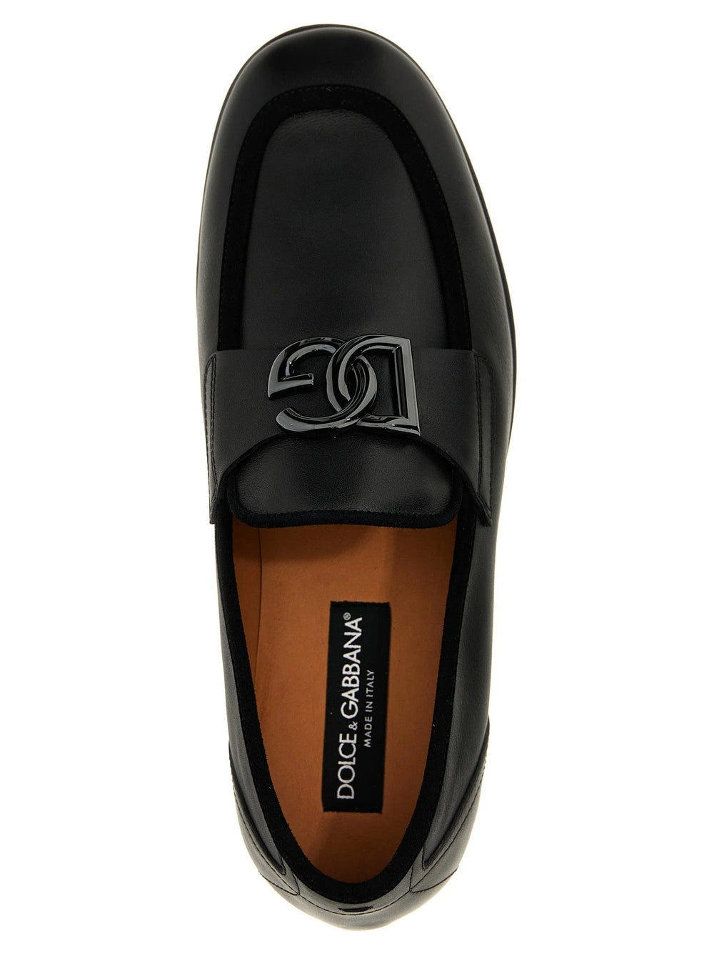 Dolce & Gabbana Black Calfskin Slip-On Loafers