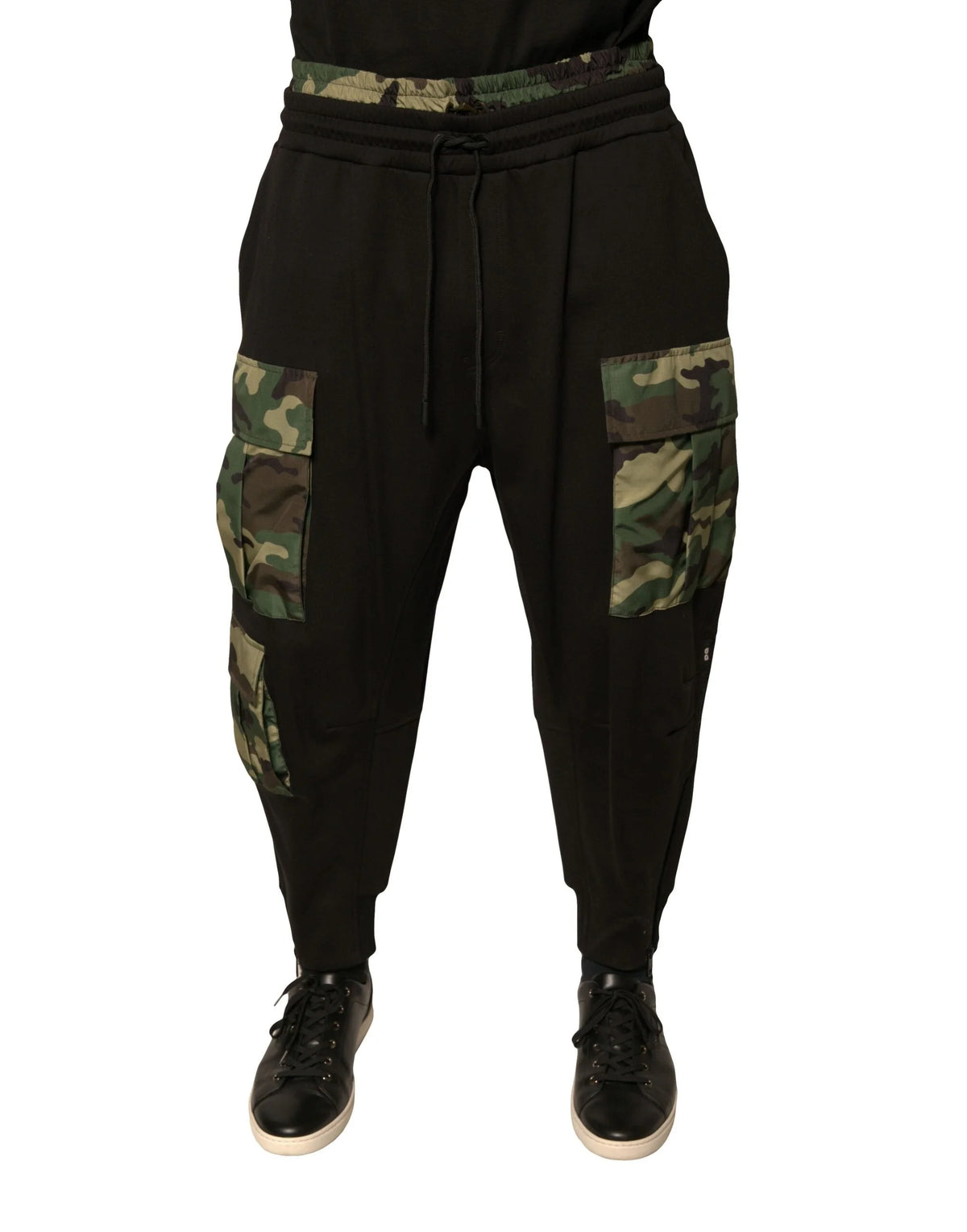 Dolce & Gabbana Black Camouflage Cotton Jogger Cargo Pants - Cargo Pants