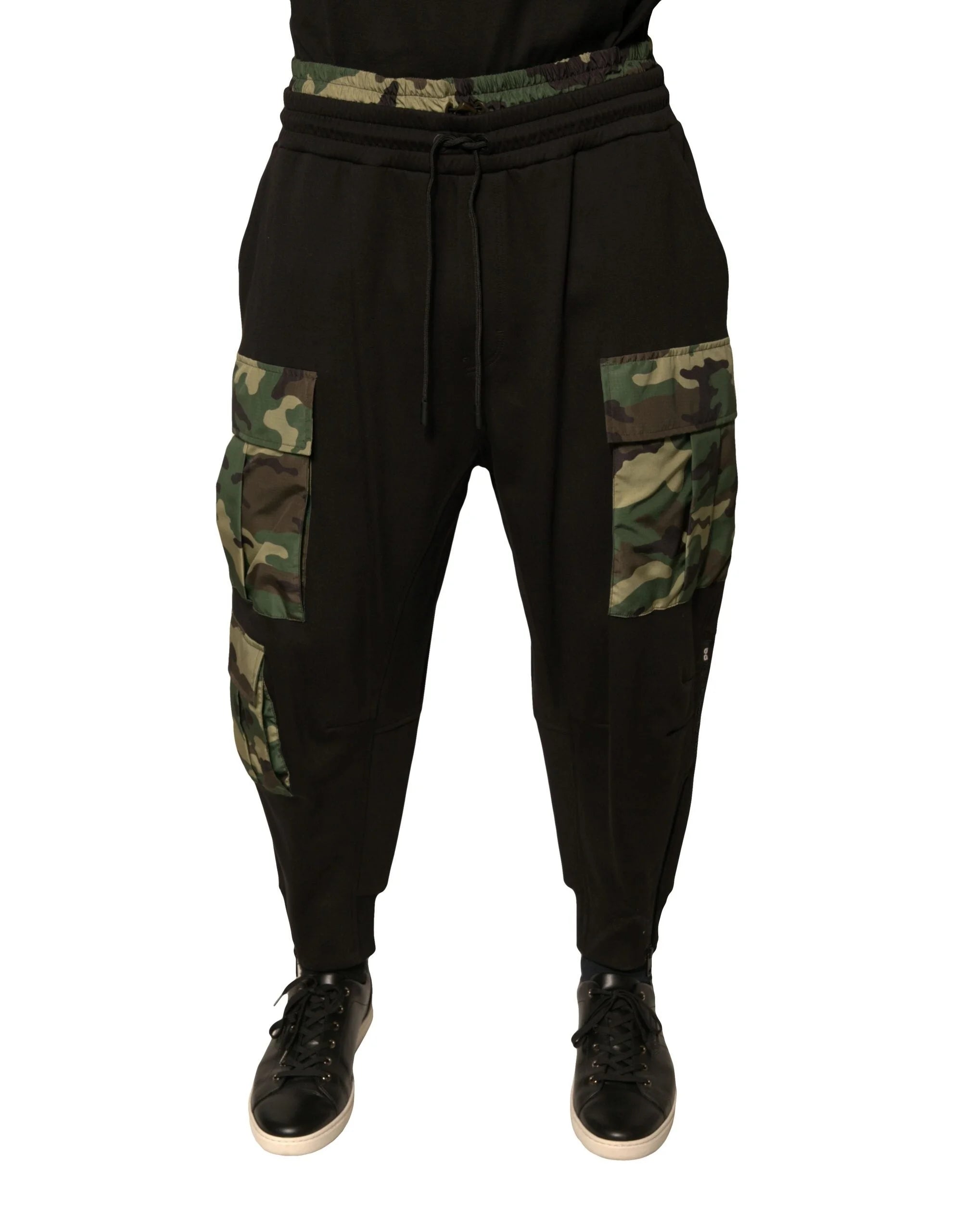 Dolce & Gabbana Black Camouflage Cotton Jogger Cargo Pants - Cargo Pants
