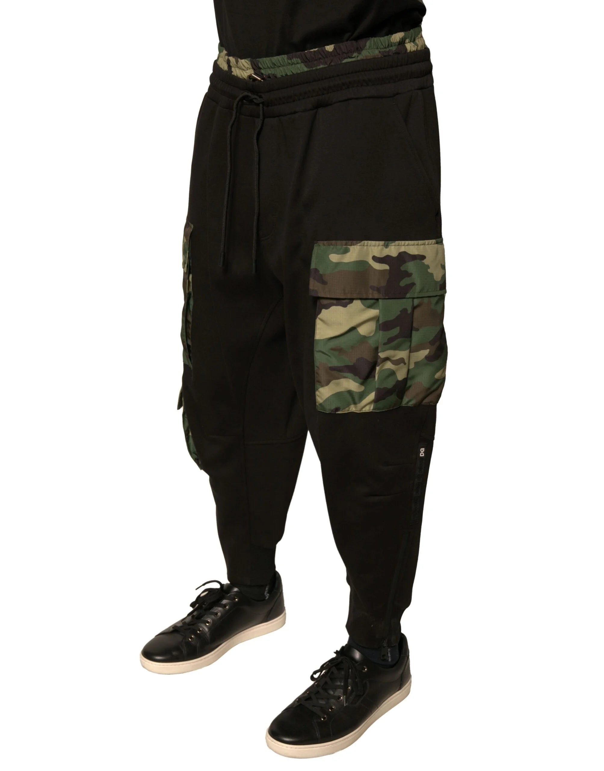 Dolce & Gabbana Black Camouflage Cotton Jogger Cargo Pants - Cargo Pants