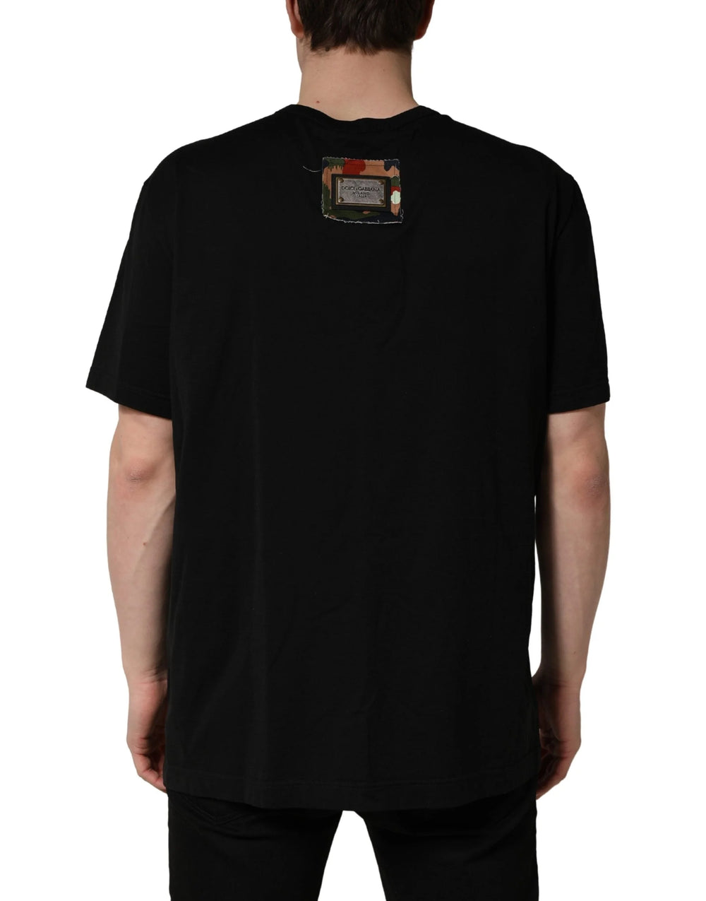 Dolce & Gabbana Black Camouflage Graphic Cotton Crewneck T-shirt - IT60 | 3XL